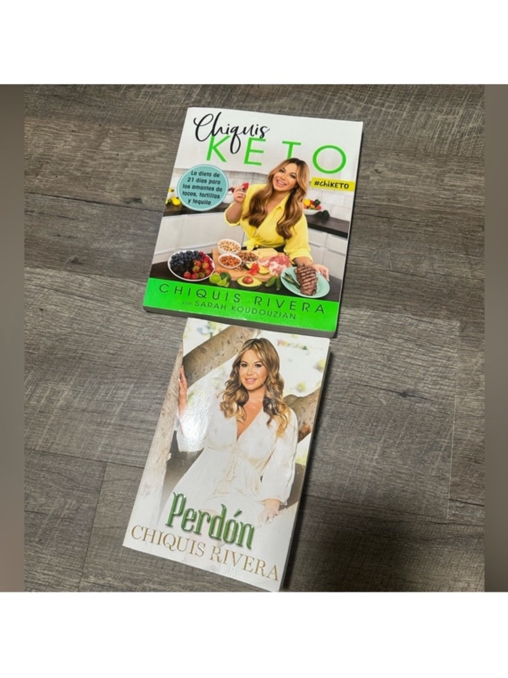 Chiquis Rivera Keto Cookbook & Perdon Paperback Bundle - Green, White